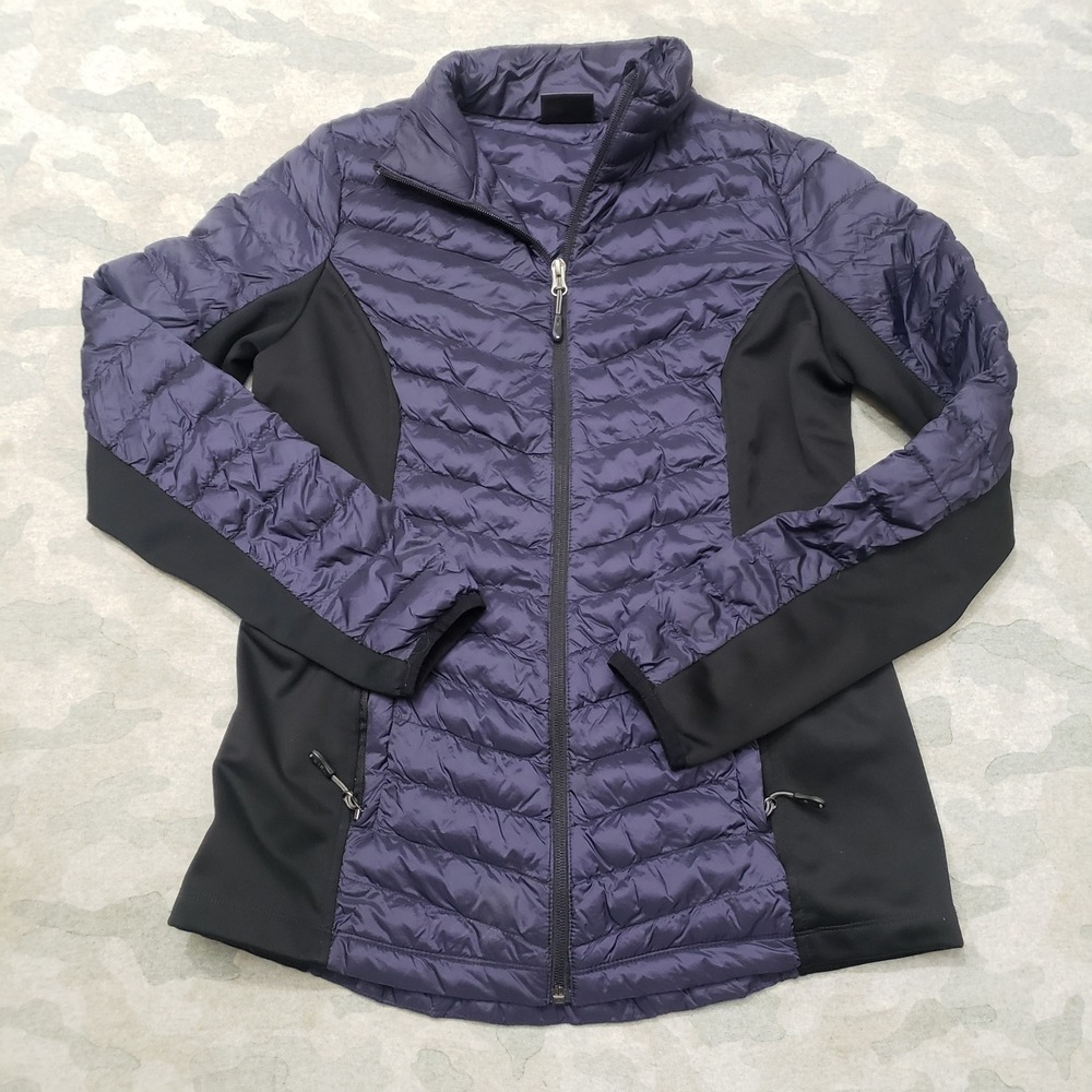 32 Degrees Heat Jacket Womens Small Blue Puffer Quilted Full Zip Pockets
